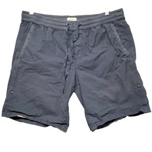 LLBean Mens Drawstring Waist Shorts Size L Navy Blue Cotton Spandex Casual